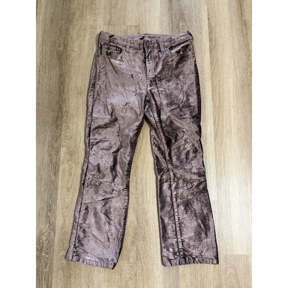 Free People In My Feels Crushed Velvet Pants Women’s 29 Taupe Ankle Stretch